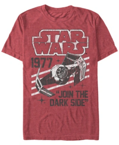 Shop Star Wars Men's Classic Join The Dark Side Quote Short Sleeve T-shirt In Red Heather