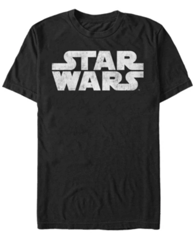 Shop Star Wars Men's Simple Title Logo Short Sleeve T-shirt In Black