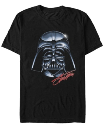 Shop Star Wars Men's Classic Darth Vader Shiny Helmet Short Sleeve T-shirt In Black