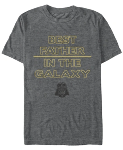 Shop Star Wars Men's Classic Best Father In The Galaxy Short Sleeve T-shirt In Charcoal Heather