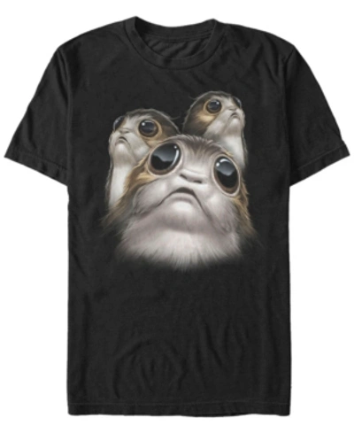 Star Wars Men's Porgs Big Eyes Short Sleeve T-shirt In Black