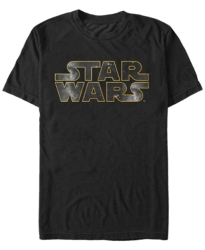 Shop Star Wars Men's Galaxy Background Logo Short Sleeve T-shirt In Black