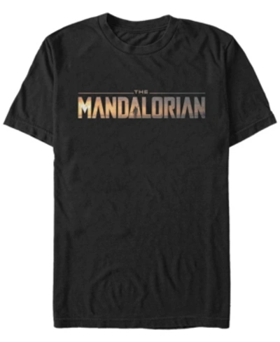 Shop Star Wars The Mandalorian Title Fill Logo Short Sleeve Men's T-shirt In Black
