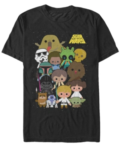 Shop Star Wars Men's Classic Cute Cartoon Cast Short Sleeve T-shirt In Black