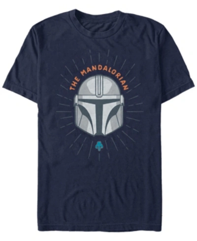 Shop Star Wars Men's Mandalorian Simple Helmet Logo T-shirt In Navy
