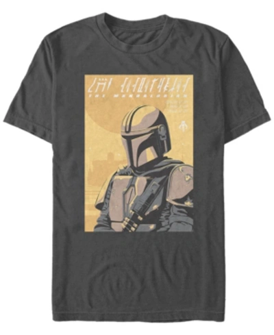 Shop Star Wars Men's Mandalorian Artsy Poster T-shirt In Charcoal
