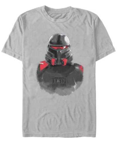Shop Star Wars Men's Jedi Fallen Order Purge Trooper Portrait Sketch T-shirt In Silver