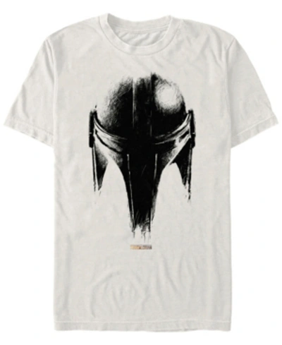 Shop Star Wars Men's Mandalorian Helmet Sketch T-shirt In Natural