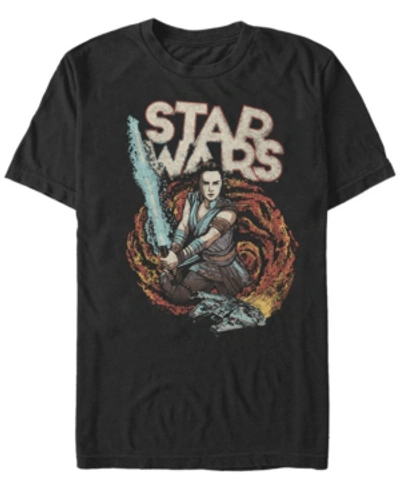 Shop Star Wars Men's Episode Ix Rise Of Skywalker Galaxy Rey T-shirt In Black