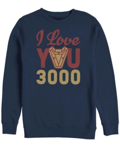 Marvel Men's Avengers Endgame I Love You 300 Arc Reactor, Crewneck Fleece In Navy