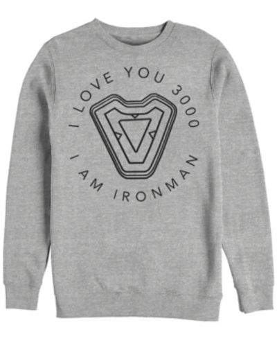 Marvel Men's Avengers Endgame Iron Man I Love You 3000, Crewneck Fleece In Athletic H