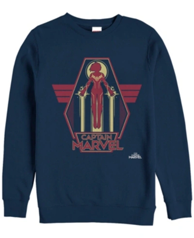 Shop Marvel Men's Captain  Take Flight Silhouette, Crewneck Fleece In Navy