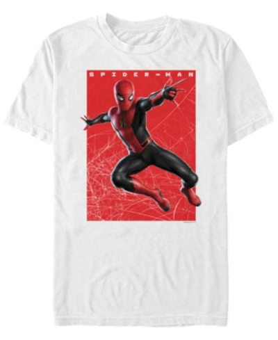 Shop Marvel Men's Spider-man Far From Home Web Swinging Spider Poster, Short Sleeve T-shirt In White