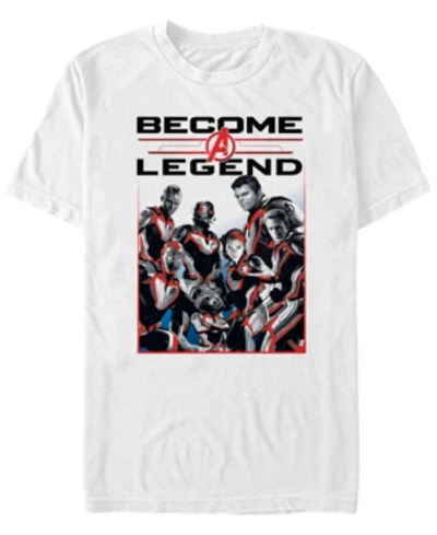Shop Marvel Men's Avengers Endgame Become A Legend, Short Sleeve T-shirt In White