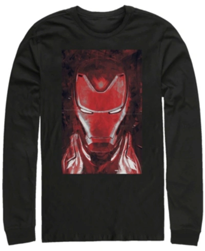 Shop Marvel Men's Avengers Endgame Red Iron Man Poster, Long Sleeve T-shirt In Black