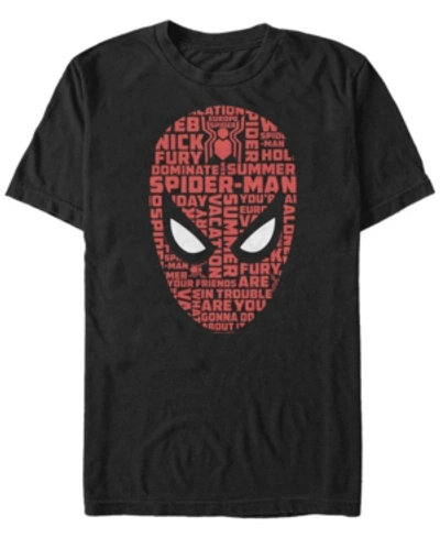 Shop Marvel Men's Spider-man Far From Home Word Mask, Short Sleeve T-shirt In Black