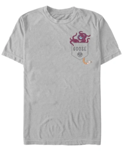 Shop Marvel Men's Captain Goose Logo Tentacle Pocket Short Sleeve T-shirt In Silver
