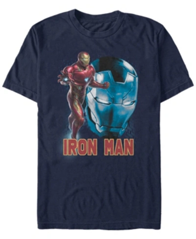 Shop Marvel Men's Avengers Endgame Iron Man Side Profile, Short Sleeve T-shirt In Navy