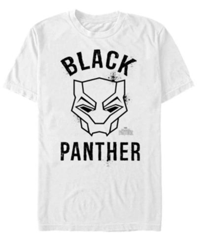 Shop Marvel Men's Black Panther Mask Logo, Short Sleeve T-shirt In White