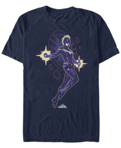 Marvel Men's Captain  Flying Star, Short Sleeve T-shirt In Navy