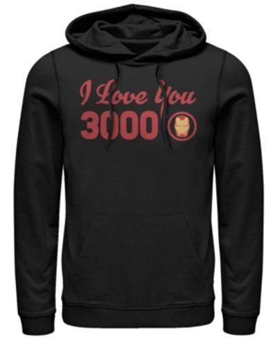Marvel Men's Avengers Endgame Iron Man I Love You 3000 Text, Pullover Hoodie In Black
