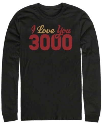 Shop Marvel Men's Avengers Endgame I Love You 3000 Text, Long Sleeve T-shirt In Black