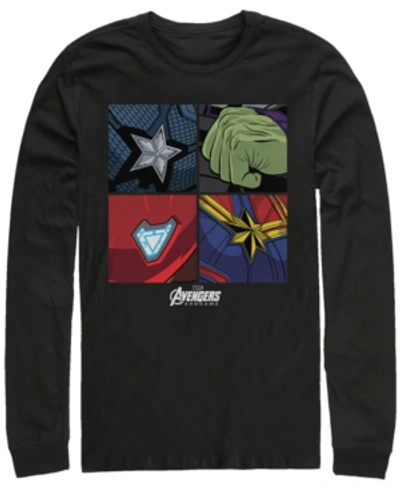Marvel Men's Avengers Endgame Box Up Hero Logos, Long Sleeve T-shirt In Black