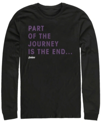 Shop Marvel Men's Avengers Endgame Part Of The Journey Is The End Quote, Long Sleeve T-shirt In Black