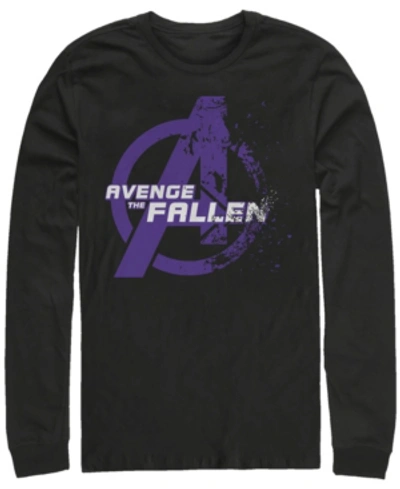 Shop Marvel Men's Avengers Endgame Avenge The Fallen Logo, Long Sleeve T-shirt In Black