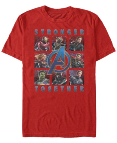 Shop Marvel Men's Avengers Endgame Stronger Together Boxes, Short Sleeve T-shirt In Red