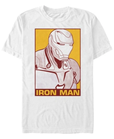 Shop Marvel Men's Avengers Endgame Iron Man Pop Art, Short Sleeve T-shirt In White