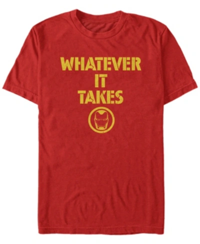 Shop Marvel Men's Avengers Endgame Whatever It Takes Iron Man Logo, Short Sleeve T-shirt In Red