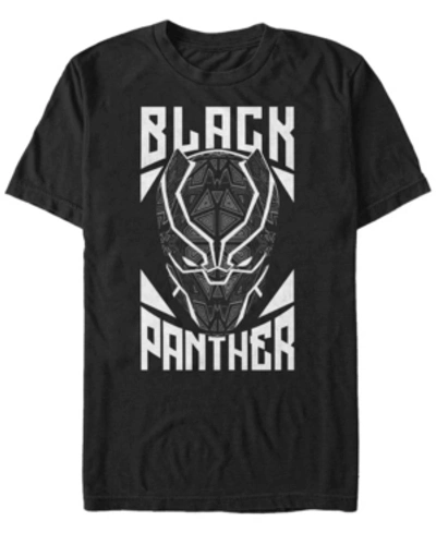 Marvel Men's Black Panther Geometric Mask, Short Sleeve T-shirt In Black
