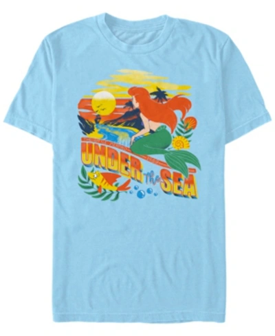 Shop Disney Men's Little Mermaid Ariel Under The Sea, Short Sleeve T-shirt In Baby Blue
