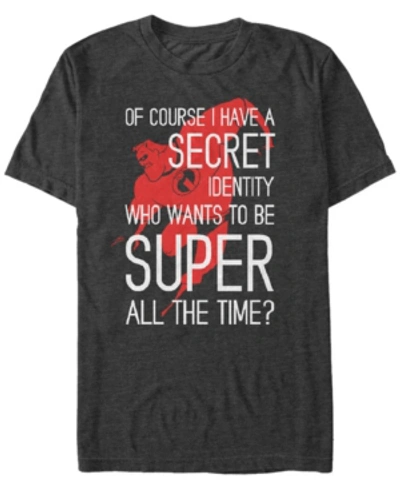 Shop Disney Pixar Men's Incredibles Secret Identity, Short Sleeve T-shirt In Dark Gray