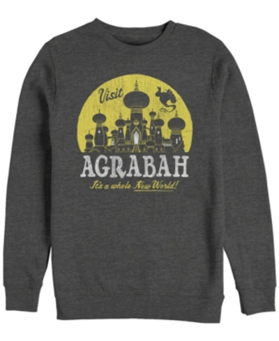 Shop Disney Men's Aladdin Visit Agrabah A Whole New World, Crewneck Fleece In Dark Gray