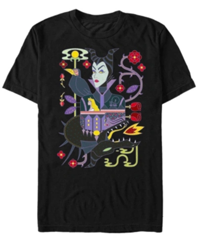 Shop Disney Men's Sleeping Beauty Maleficent Playing Card, Short Sleeve T-shirt In Black