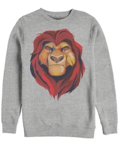 Shop Disney Men's Lion King Mufasa Geometrics, Crewneck Fleece In Heathr Gry