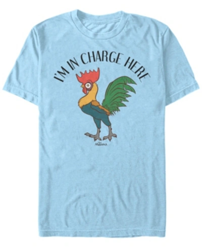 Shop Disney Men's Moana Hei Hei In Charge, Short Sleeve T-shirt In Baby Blue