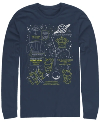 Shop Disney Pixar Men's Toy Story Aliens Claw Master Map, Long Sleeve T-shirt In Navy