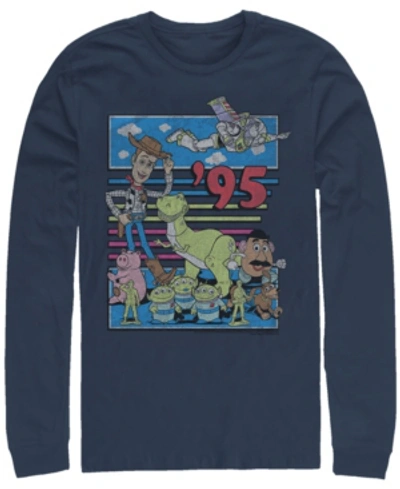 Shop Disney Pixar Men's Toy Story 95 Retro Distressed, Long Sleeve T-shirt In Navy