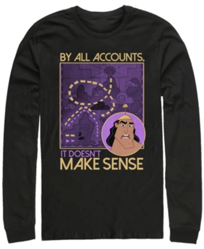 Shop Disney Men's Emperor's New Groove Kronk Doesn't Make Sense, Long Sleeve T-shirt In Black