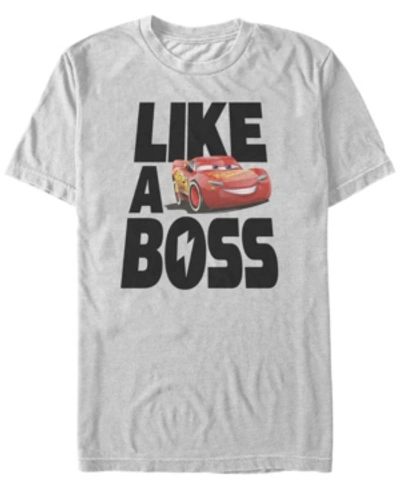 Shop Disney Pixar Men's Cars 3 Mcqueen Like A Boss, Short Sleeve T-shirt In Heathr Gry