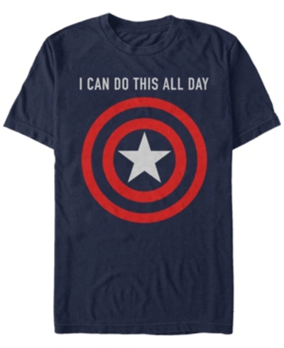 Shop Marvel Men's Captain America I Can Do This All Day Target Shield Chest Logo, Short Sleeve T-shirt In Navy