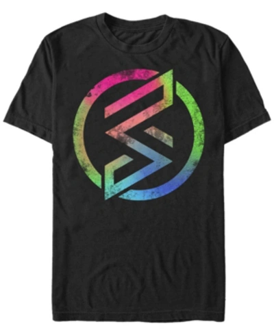 Shop Marvel Men's  Rising Secret Warriors Rainbow Emblem, Short Sleeve T-shirt In Black