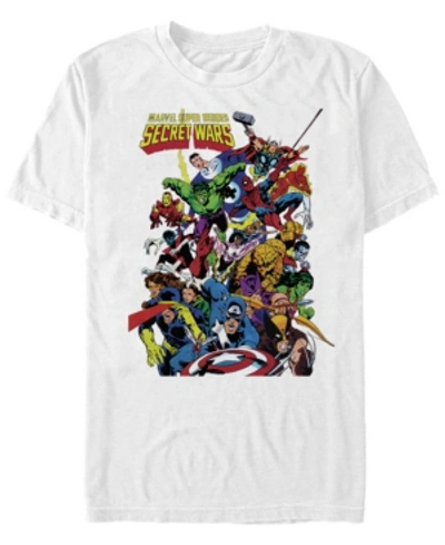 Shop Marvel Men's Classic Comics Super Heroes Secret Wars Cover, Short Sleeve T-shirt In White