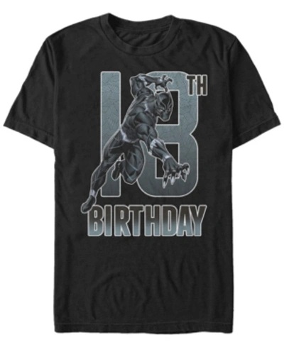 Shop Marvel Men's  Black Panther 18th Birthday Action Pose Short Sleeve T-shirt