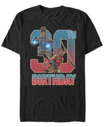 Shop Marvel Men's  Black Panther Shuri And Okoye 30th Birthday Short Sleeve T-shirt