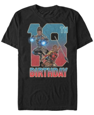 Shop Marvel Men's  Black Panther Shuri And Okoye 18th Birthday Short Sleeve T-shirt
