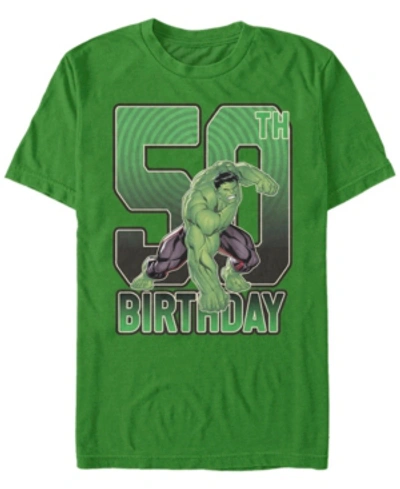 Shop Marvel Men's  Hulk Smash 50th Birthday Short Sleeve T-shirt In Emerald